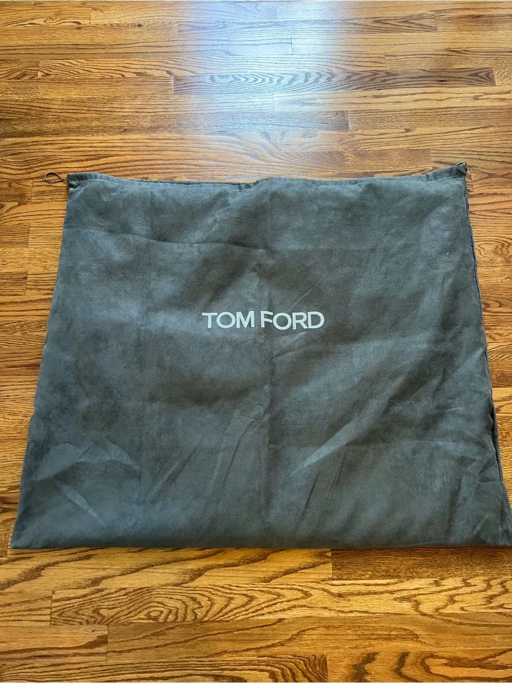 Authentic Tom Ford Cream Canvas Large Tote Bag with Brown Leather Handles